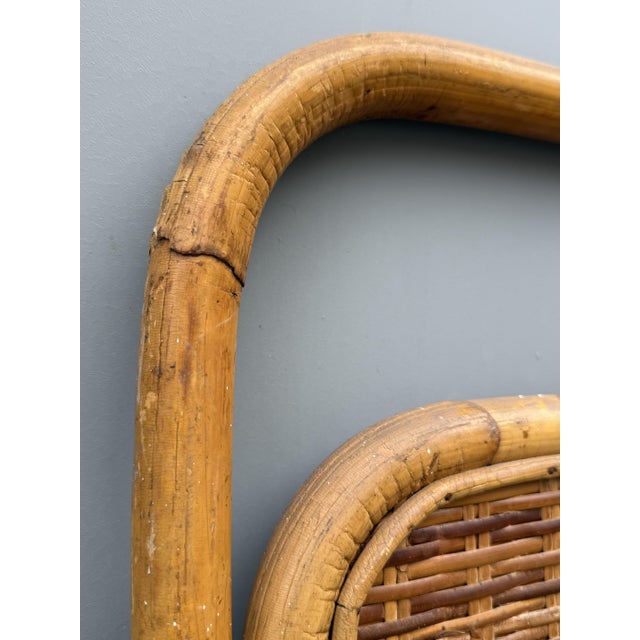 Woven and Curved Bamboo Coat Stand, Italy, 1950s, in Very Good conditions. Designed 1950 to 1959