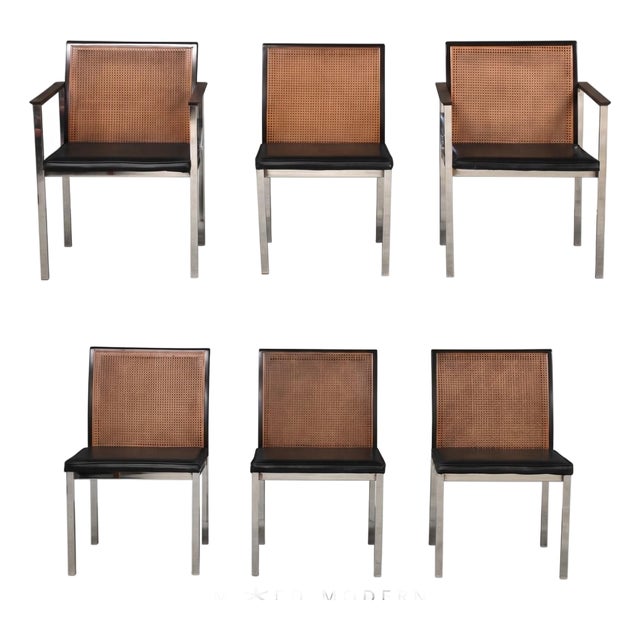 1960s Rosewood and Cane Dining Chairs by Paul McCobb for Lane - Set of 6 For Sale