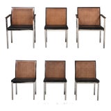 1960s Rosewood and Cane Dining Chairs by Roland Carter for Lane - Set of 6 For Sale