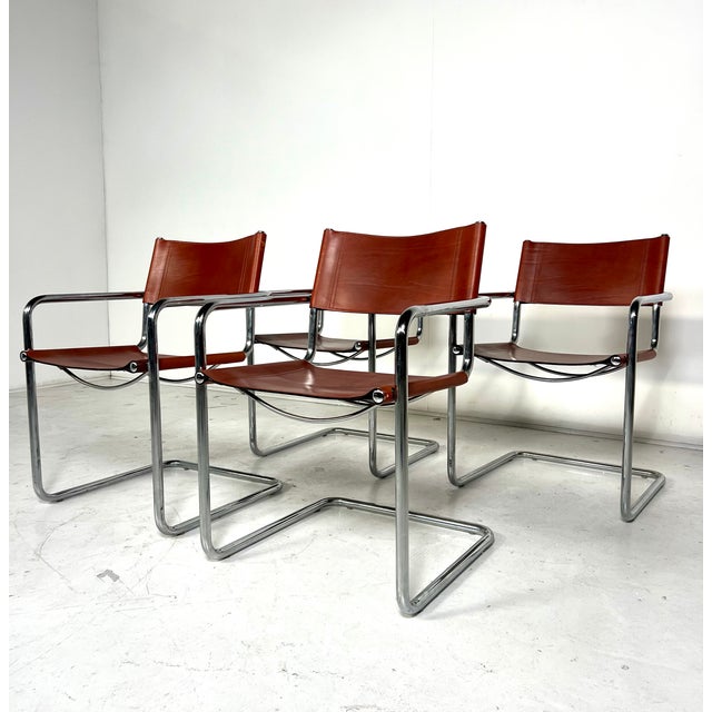 Vintage Cantilever Chairs by Matteo Grassi, 1970s, Set of 4 For Sale - Image 10 of 10