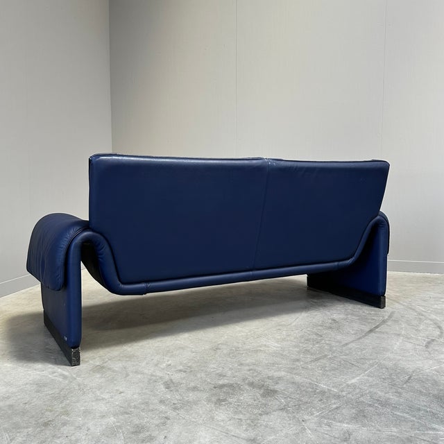 Mid-Century Modern Vintage DS2011 Sofa in Blue Leather from de Sede, 1990s For Sale - Image 3 of 12