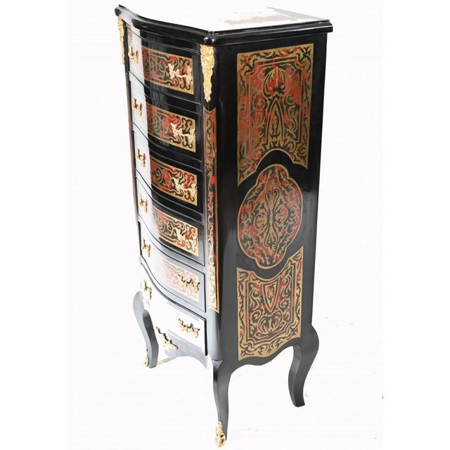 Boulle Inlay Chest Drawers Tall Boy Furniture For Sale - Image 6 of 10