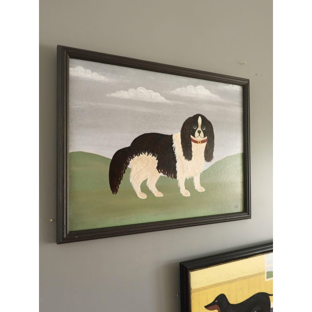 Contemporary 'King Charles Spaniel' Original Naive Style Animal Mini Oil Painting by British Artist Matt Rix, Framed For Sale - Image 4 of 12