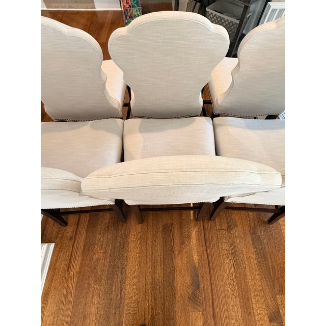 Linen Set of 6 Lillian August Arden Park Side Chairs With Perennials Upholstery For Sale - Image 8 of 15