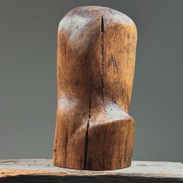Vintage Hand Carved Folk Art Modernist Portrait Bust For Sale In Philadelphia - Image 6 of 12