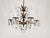 Antique 6 Arm 6 Light Darling Dainty Brass Cut Lead Glass Crystal Chandelier For Sale - Image 9 of 10