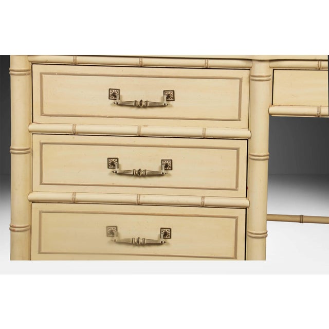 Hollywood Regency Vintage Henry Link Faux Bamboo Desk Hutch For Sale - Image 12 of 13