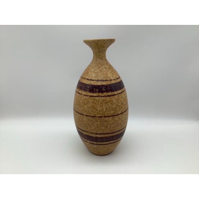 Mid 20th Century Pottery Craft Vase Striped Brown For Sale In Sacramento - Image 6 of 9