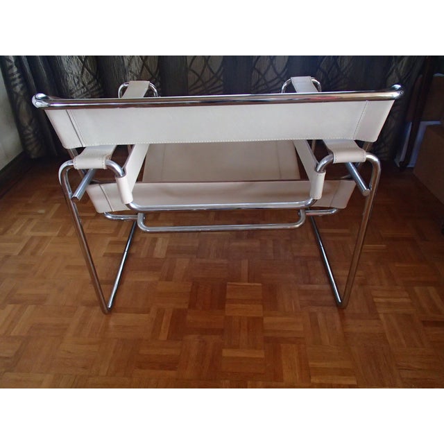 Beige Bauhaus WASILI Armchair in Beige Leather, 1980s For Sale - Image 8 of 13