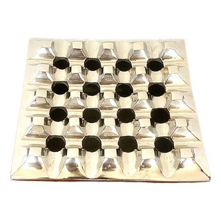 Geometric Sculptural Ashtray in Chromed Metal, 1960s For Sale