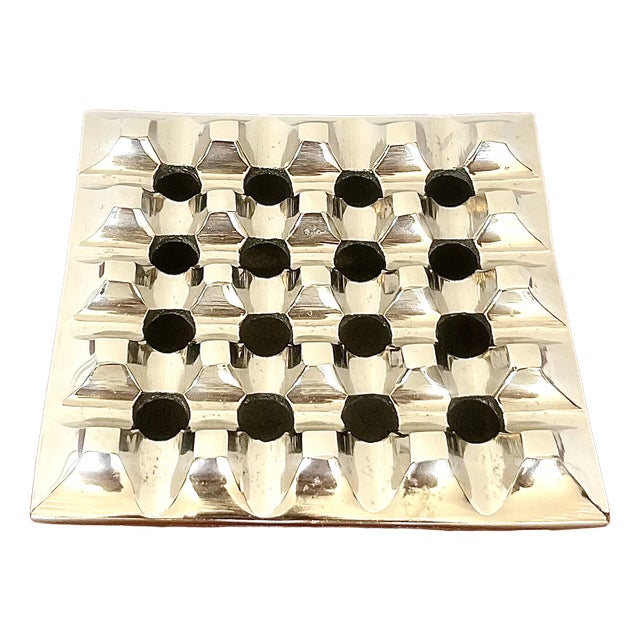 Geometric Sculptural Ashtray in Chromed Metal, 1960s For Sale