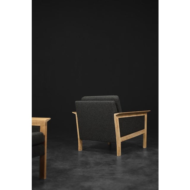 Set of Danish Oak and Felt Lounge Chairs, 1960s For Sale - Image 17 of 18