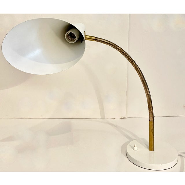 White Swiss Midcentury Modern Cone Gooseneck Desk Lamp by Bag Turgi For Sale - Image 8 of 10
