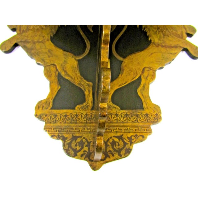 Pair Antique Anglo Sinhalese Black Lacquer Rearing Lions Wall Shelves Brackets 1880 For Sale - Image 12 of 16
