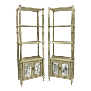 Late 20th-C. Gustavian or Swedish Style Etageres / Bookshelves - Pair For Sale
