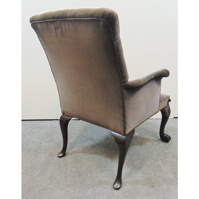 19th C Mahogany Tufted Claw Foot Chair Chairish