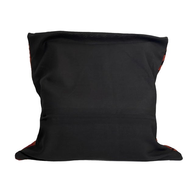 Textile Custom Made Old Turkish Tribal Kilim Pillow Cover 24" by 24" For Sale - Image 7 of 10