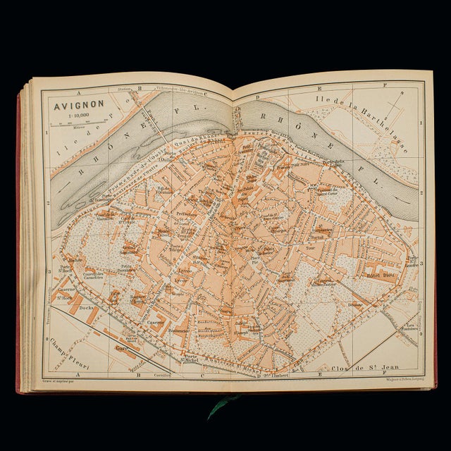 Paper Small Antique Baedeker's South Eastern France Guide Book, Provence, Travel Maps For Sale - Image 7 of 12