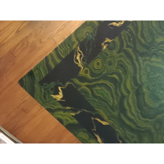 1970s Louis Gartner Faux Malachite and Lucite Dining Table For Sale In New York - Image 6 of 11