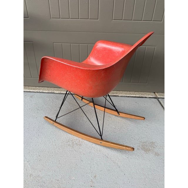 Rare, early Eames RAR rocking chair for Herman Miller dated 1957. Chair is completely original, except for the shock...