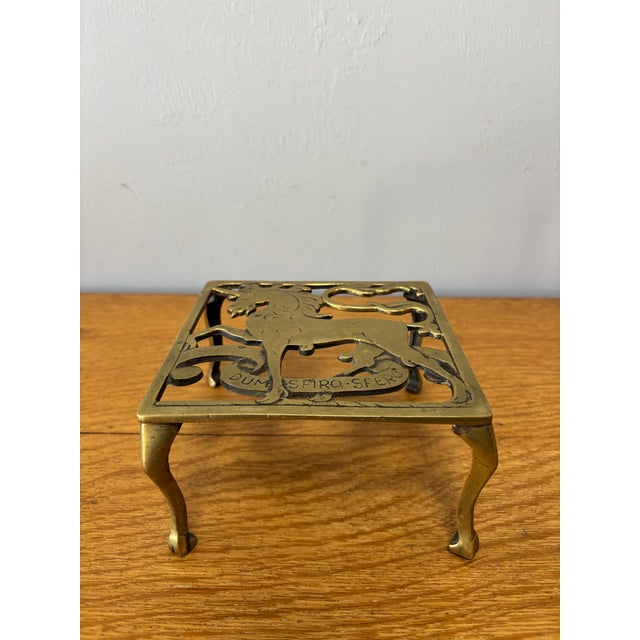 This enchanting vintage brass trivet takes the form of a unicorn, the national symbol of Scotland and a creature long...