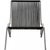 Poul Kjærholm PK-25 lounge chair upholstered with a seat of black flagline and a frame of brushed steel. The chair is from...