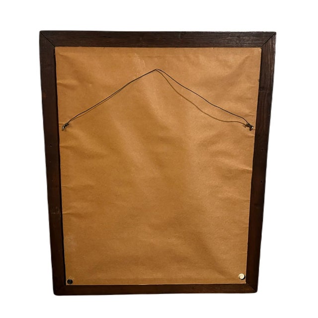 Large Vintage Framed "The Farmer" Counted Cross Stitch - Rustic Farmhouse For Sale - Image 4 of 4