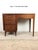 Mid Century Modern Four Drawer Writing Desk With Curved Drawer Fronts and Brass Hardware For Sale - Image 11 of 11