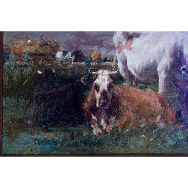 French Barbizon Antique Pastoral Landscape Painting by Marie Dieterle For Sale - Image 18 of 18