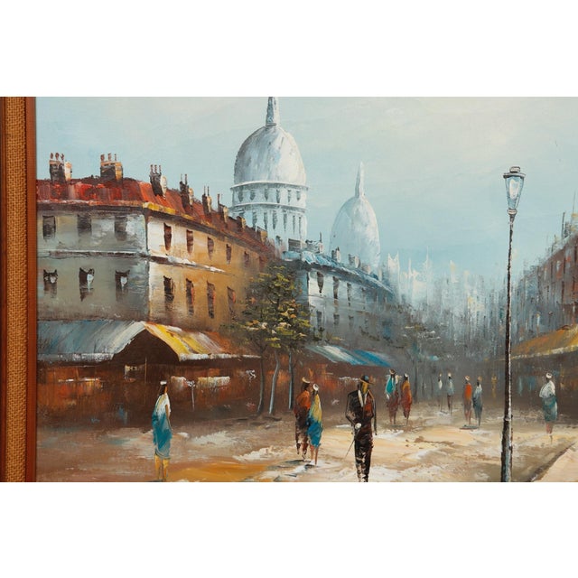 Ensor Signed European Street Scene Oil on Canvas For Sale - Image 4 of 8