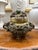 Ornate Mid 20th Century Cast Brass Chinese Incense Burner Censer With Dragons and Fu Dogs and Green Stone Finial For Sale - Image 4 of 12