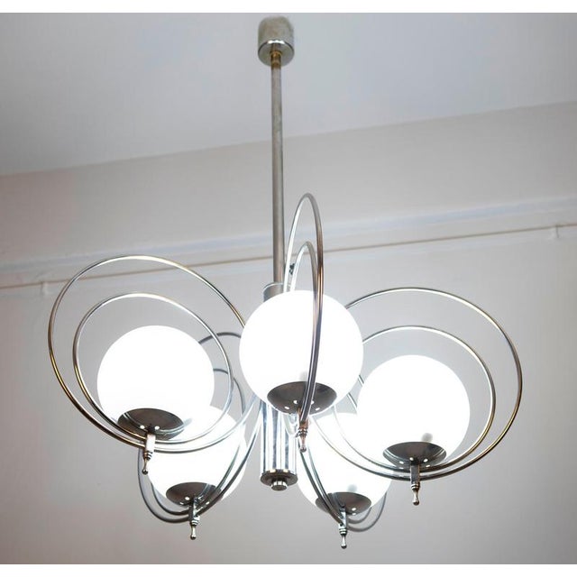 Italian Chrome and Murano Glass Sphere Chandeliers, 1970, Set of 2 For Sale - Image 10 of 15