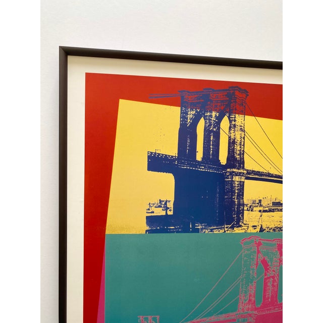Andy Warhol Andy Warhol Foundation Lithograph Print Framed Pop Art Poster " Brooklyn Bridge " 1983 For Sale - Image 4 of 17