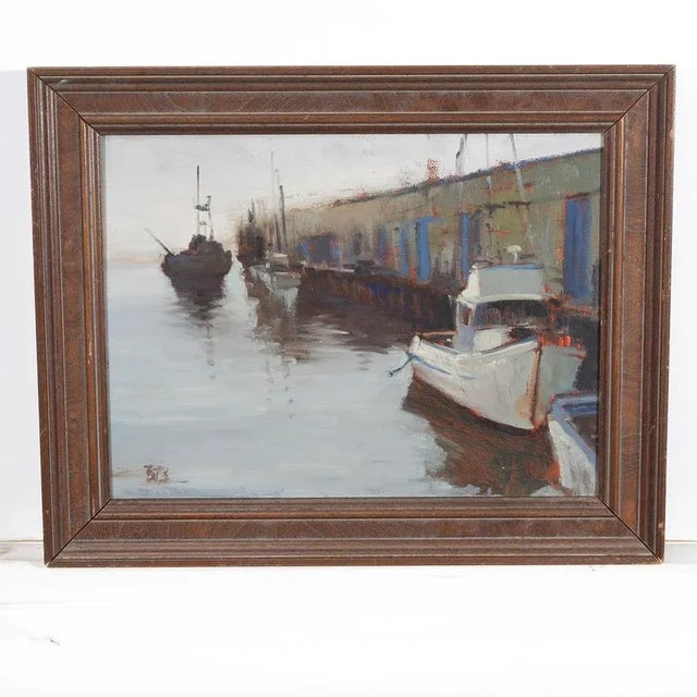 Brian Blood (American, b. 1962) Fisherman's Wharf - SF, 2002 Oil on board Signed lower left 'BB' Verso is titled, dated,...