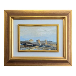 Mid-Century Modern 'Where the Light Settles' Vintage Abstract Landscape Oil Painting by Swedish Artist Ivar Morsing (1919-2009), Framed For Sale