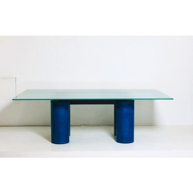 Dining table “serenissimo” by lella & massimo vignelli for acerbis, Italy, model 1980, with rounded column-shaped legs...