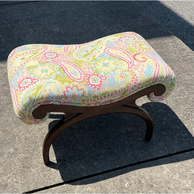 1960s Vintage Bench Stool Ottoman For Sale - Image 4 of 4