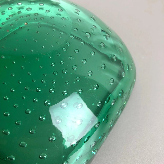 Green Murano Glass Bullicante Ashtray, Italy, 1970s For Sale - Image 12 of 18