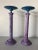 Bohemian Tall Garden Pink and Blue Pair of Candle Sticks Metal 15” x 4.5” Dia
