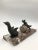 French Art Deco Spelter on Marble Sculpture of Fox Hunting Goose in the style of Irénée Rochard, 1920s For Sale - Image 6 of 6