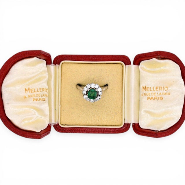 A rare and prestigious Daisy cluster ring from the world-renowned French jewelry house Mellerio dits Meller. Handcrafted...