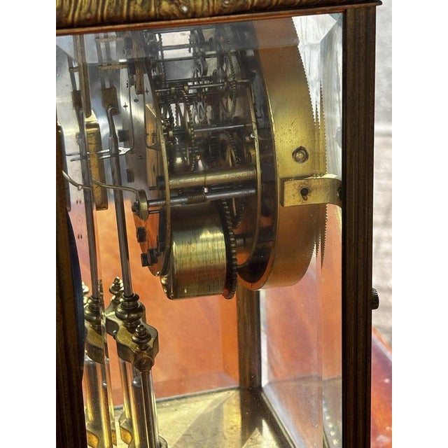 Victorian Brass Four Glass Clock from Seth Thomas For Sale - Image 6 of 8