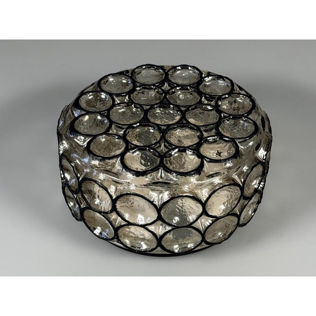 Vintage Ceiling Lamp in Glass and Metal from Glashütte Limburg, Germany, 1960s For Sale - Image 11 of 18