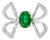 14K White Gold Emerald Diamond Wire Ring Estate by EFFY For Sale
