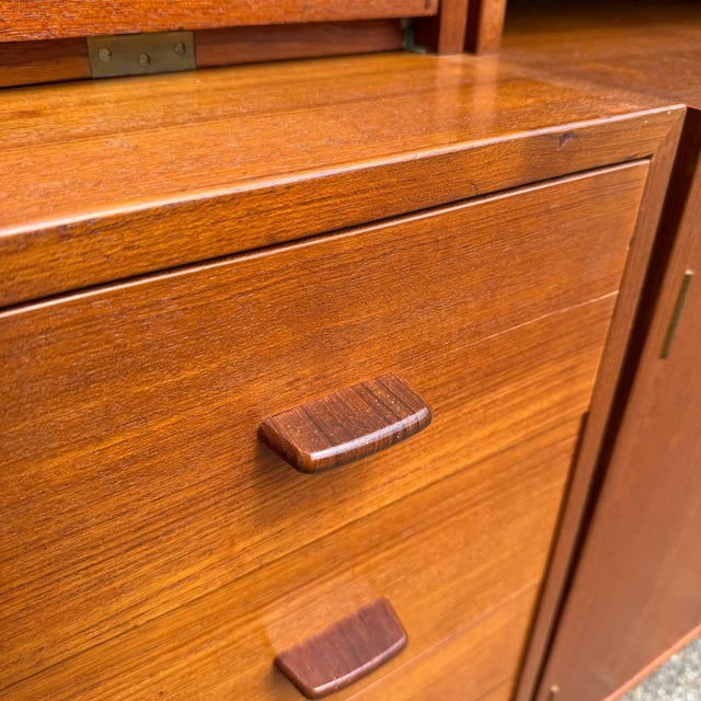 Three-Bay Teak Wall Unit by Hans J. Wegner for Ry Møbler, Denmark Danish Mid Century Modern For Sale In Cleveland - Image 6 of 12