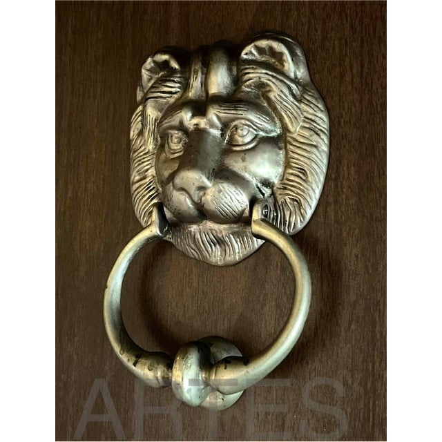 Vintage English Brass Lion Door Knocker For Sale - Image 11 of 11