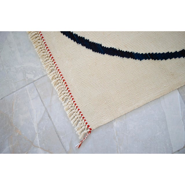 Modern Turkish Kilim, Unique Yin Yang Design Rug, Zen Home Decor - 3'9" X 3'3" For Sale - Image 13 of 15