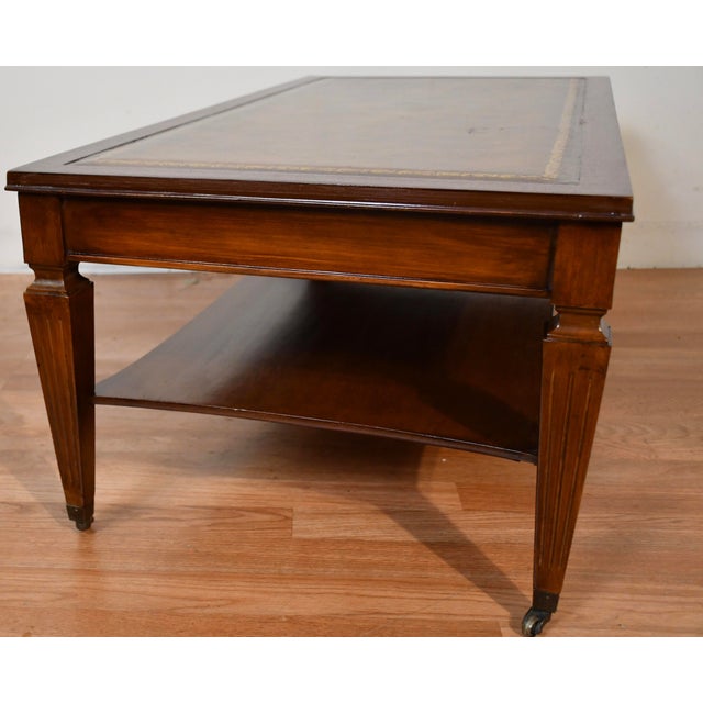 1930s English Regency Mahogany & Leather Top Coffee Table For Sale - Image 14 of 14