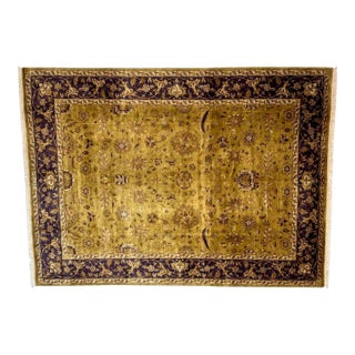 1980s Silk and Wool Singed Indo Tabriz ,9' X 11'10 For Sale