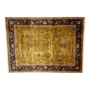 1980s Silk and Wool Singed Indo Tabriz ,9' X 11'10